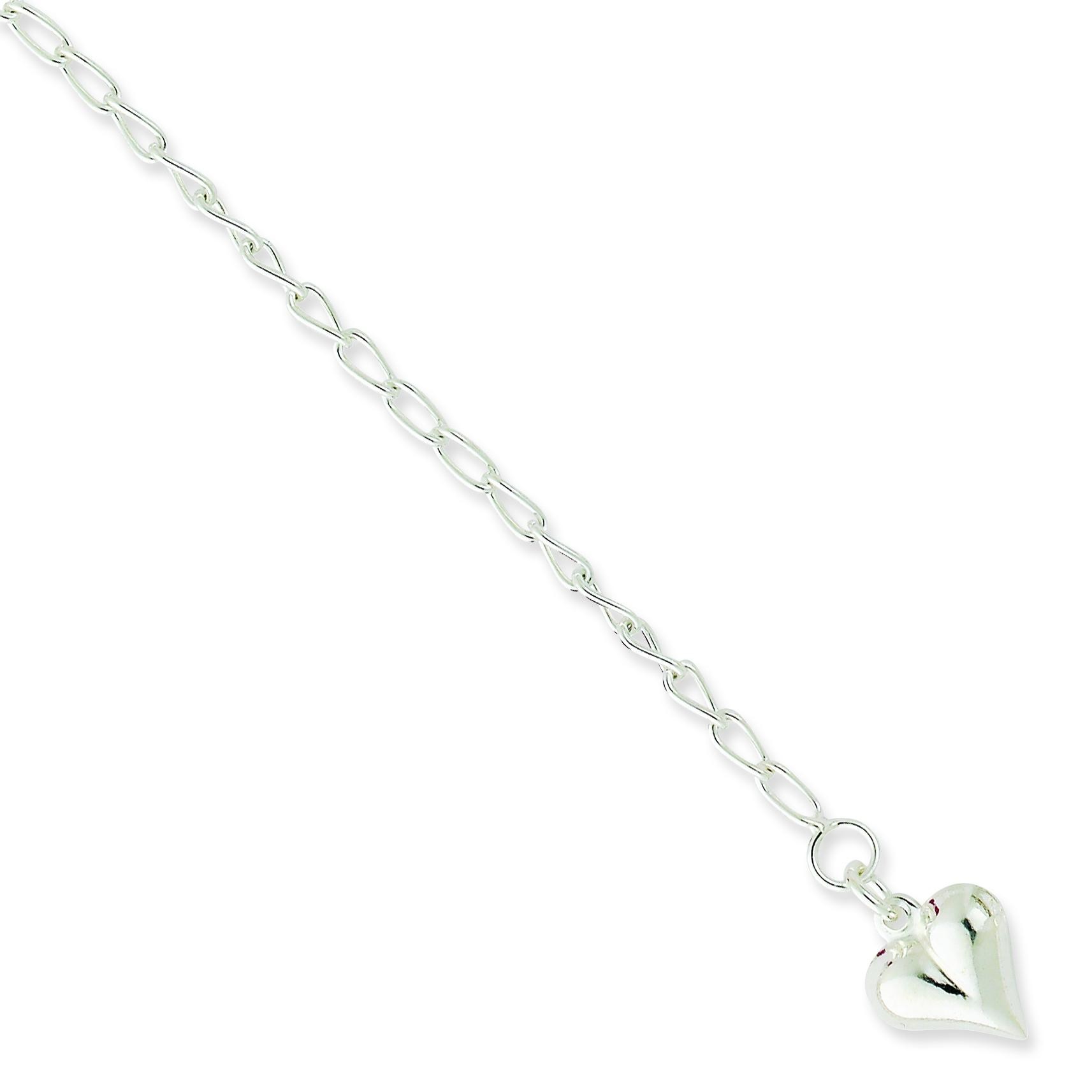 Heart Anklet in Sterling Silver