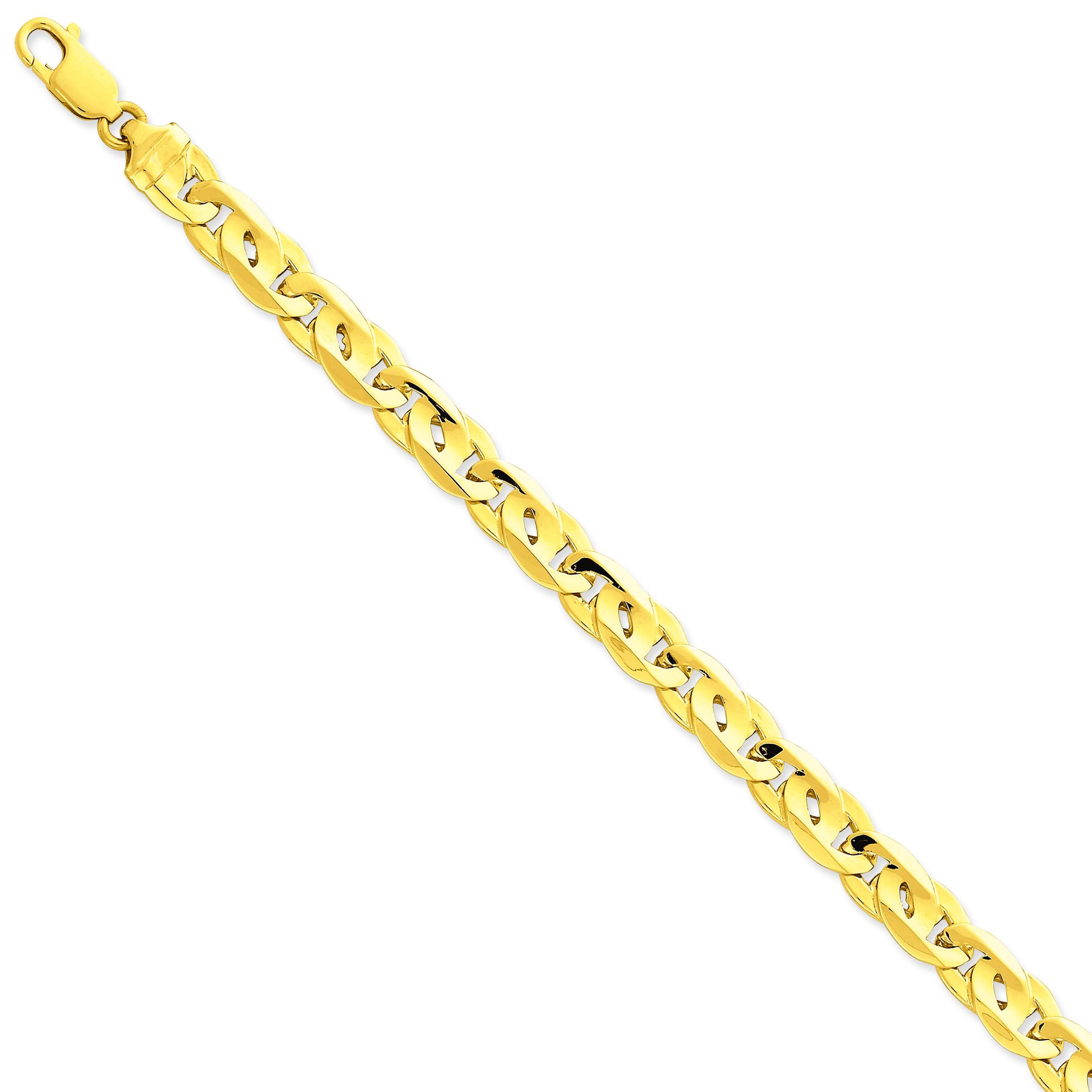 9mm Hand Link Bracelet in 14k Yellow Gold