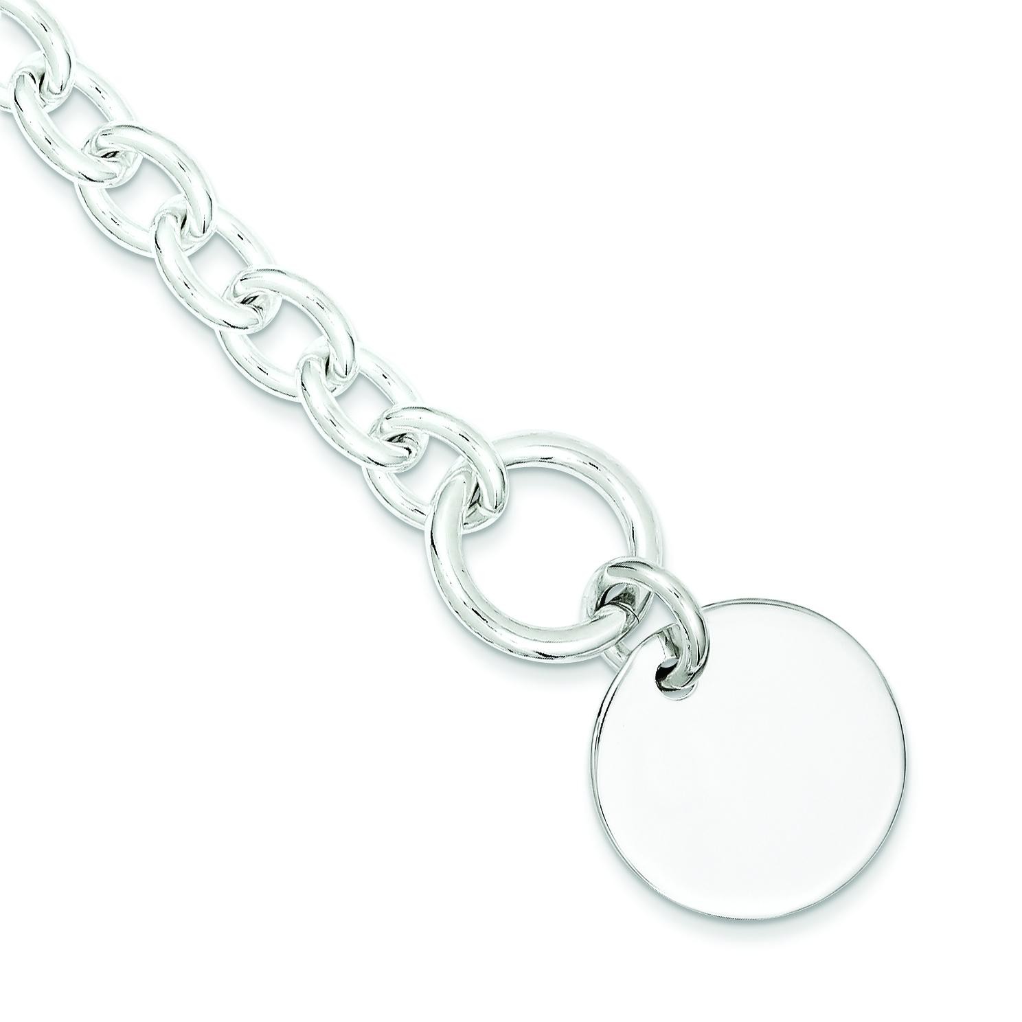 Circular Disc Link Bracelet in Sterling Silver