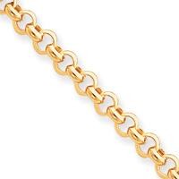 7.5in 6.25mm Rolo Link Bracelet in 14k Yellow Gold