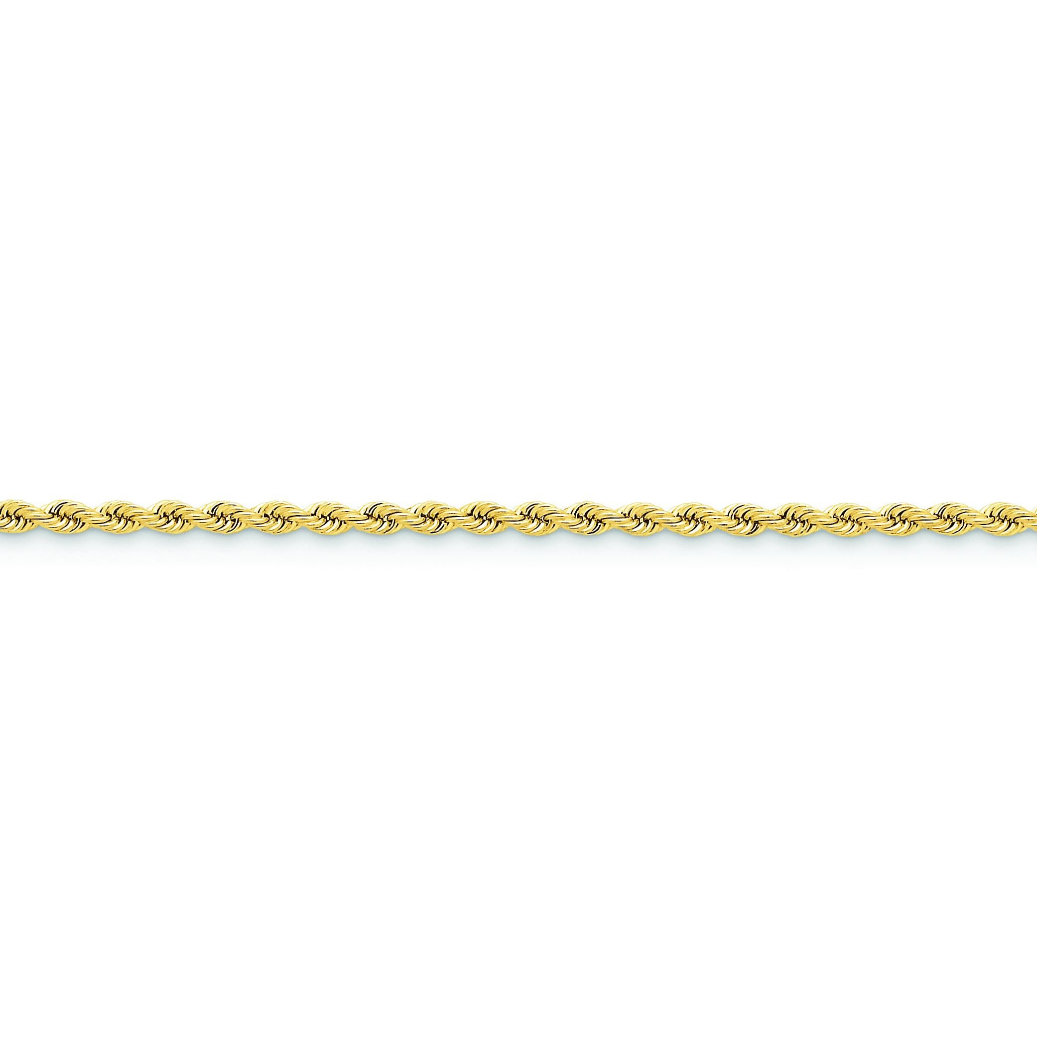 14k Yellow Gold 8 inch 2.75 mm Handmade Regular Rope Chain Bracelet