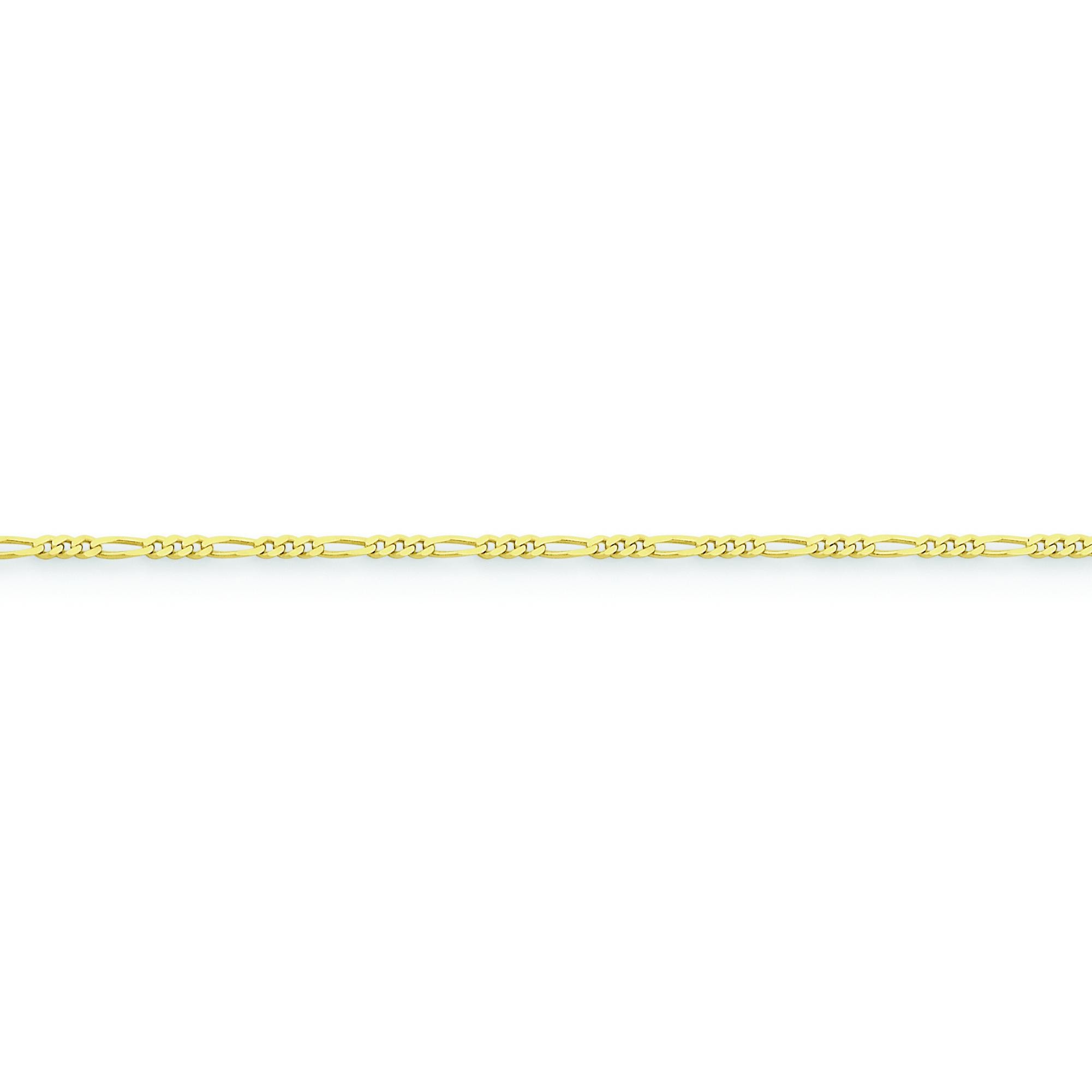 10k Yellow Gold 8 inch 1.75 mm  Figaro Chain Bracelet
