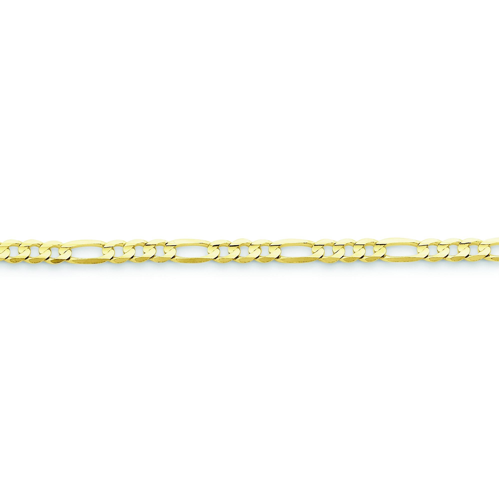 10k Yellow Gold 8 inch 4.00 mm Light Figaro Chain Bracelet