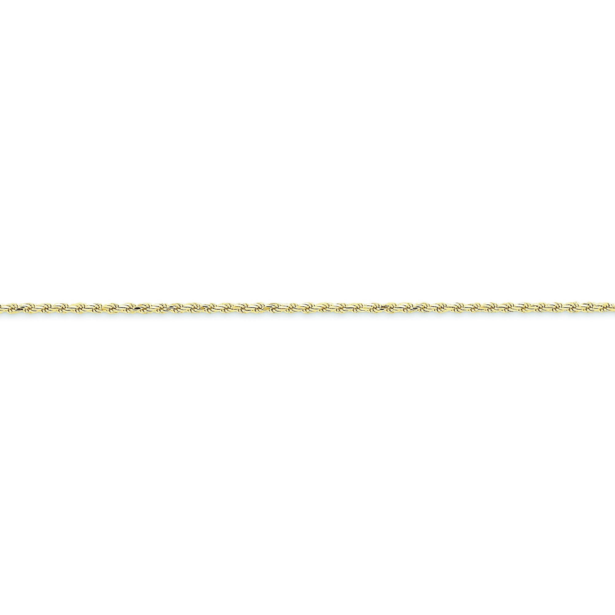 10k Yellow Gold 8 inch 2.00 mm Machine Made Rope Chain Bracelet
