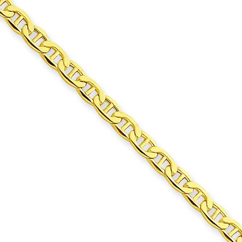 14k Yellow Gold 7 inch 3.20 mm Lightweight Anchor Chain Bracelet