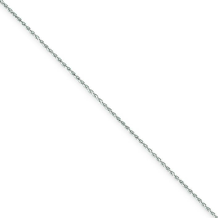 14k White Gold 6 inch 1.20 mm Diamond-cut Spiga Chain Bracelet