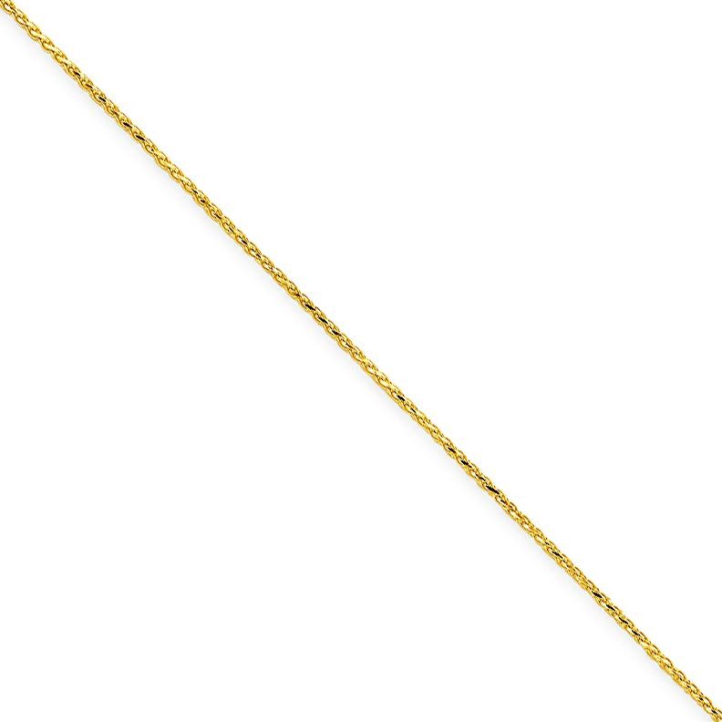 14k Yellow Gold 6 inch 1.20 mm Diamond-cut Spiga Chain Bracelet