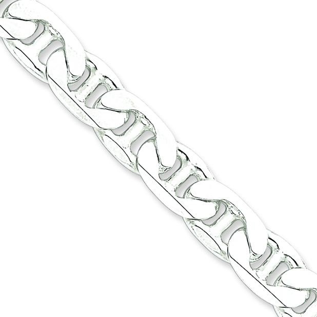 Sterling Silver 8 inch 9.50 mm  Anchor Chain Bracelet