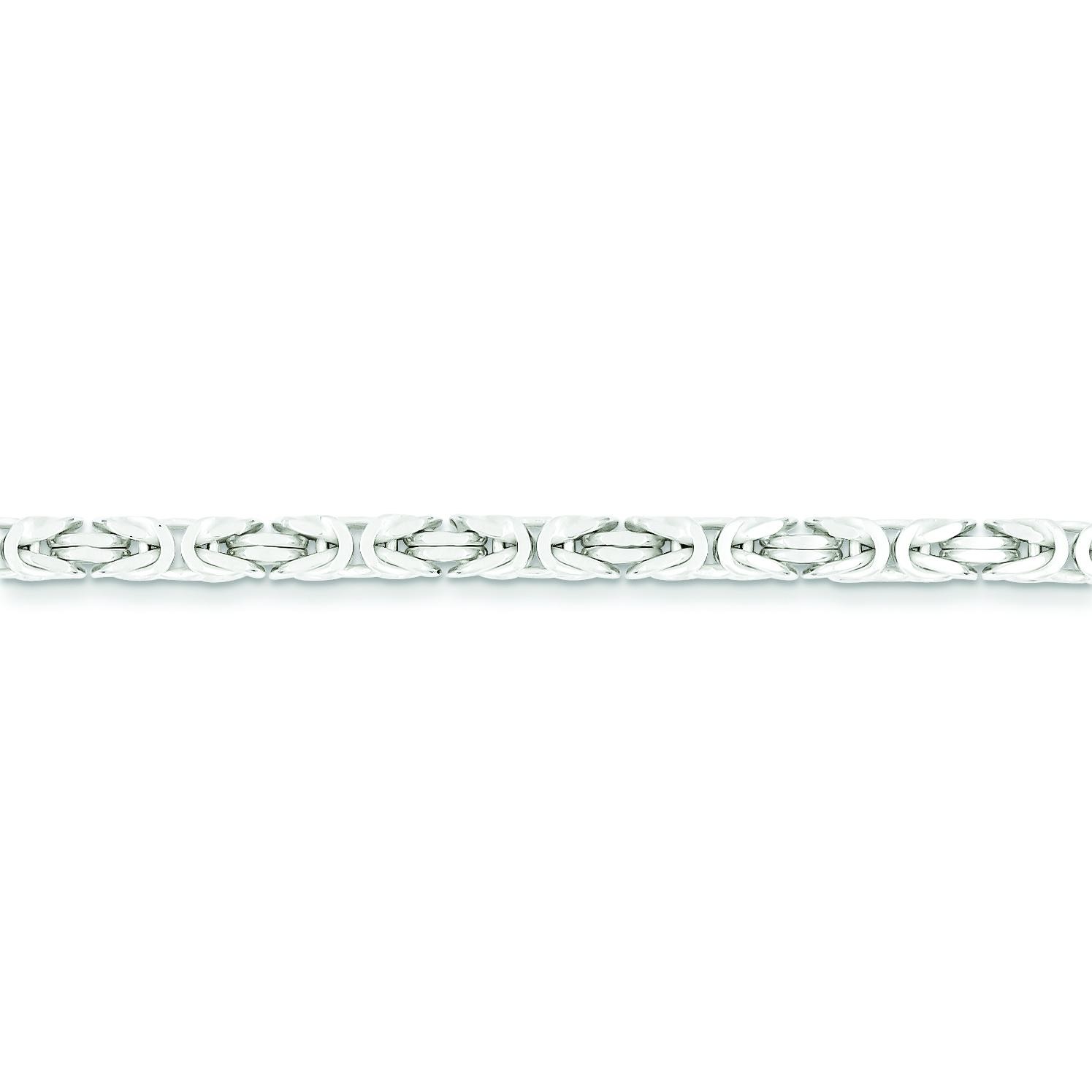 Sterling Silver 7 inch 3.25 mm  Byzantine Chain Bracelet