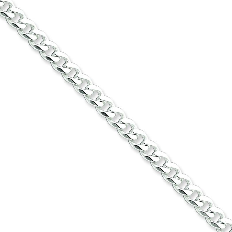 Sterling Silver 7 inch 6.00 mm  Curb Chain Bracelet