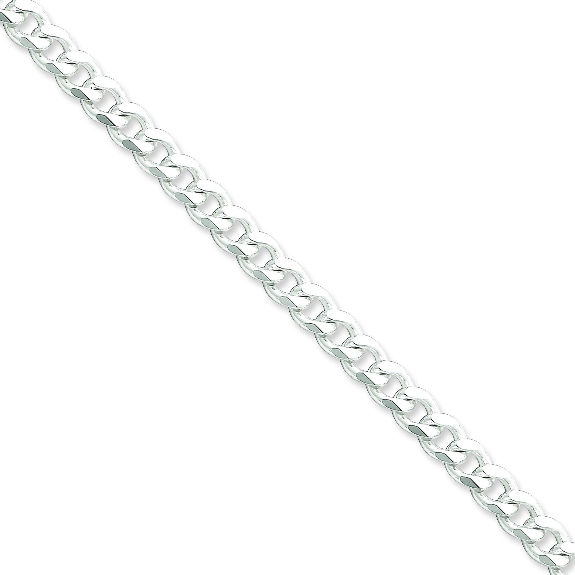 Sterling Silver 7 inch 7.00 mm  Curb Chain Bracelet