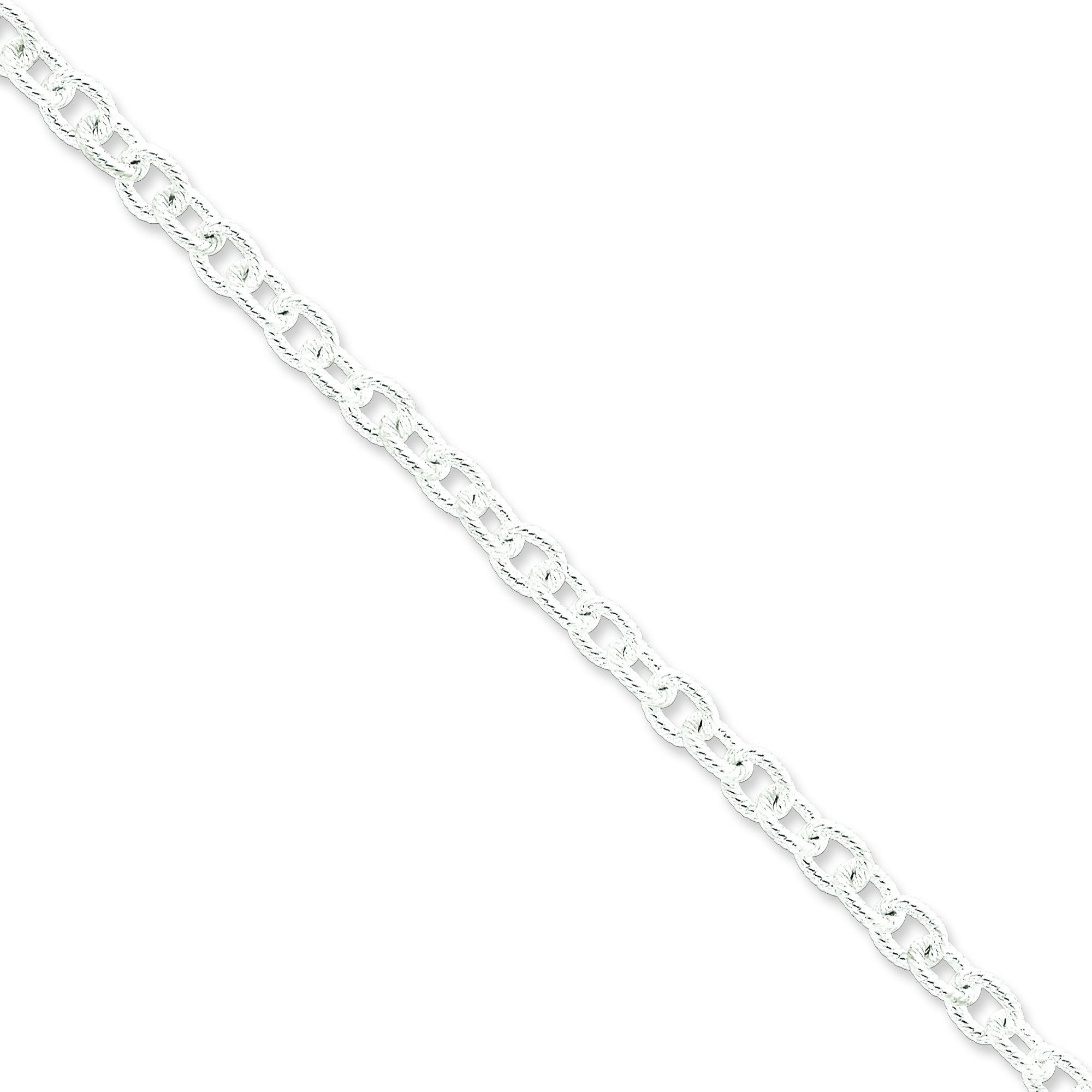 Sterling Silver 16 inch 6.25 mm Fancy Patterned Rolo Choker Necklace