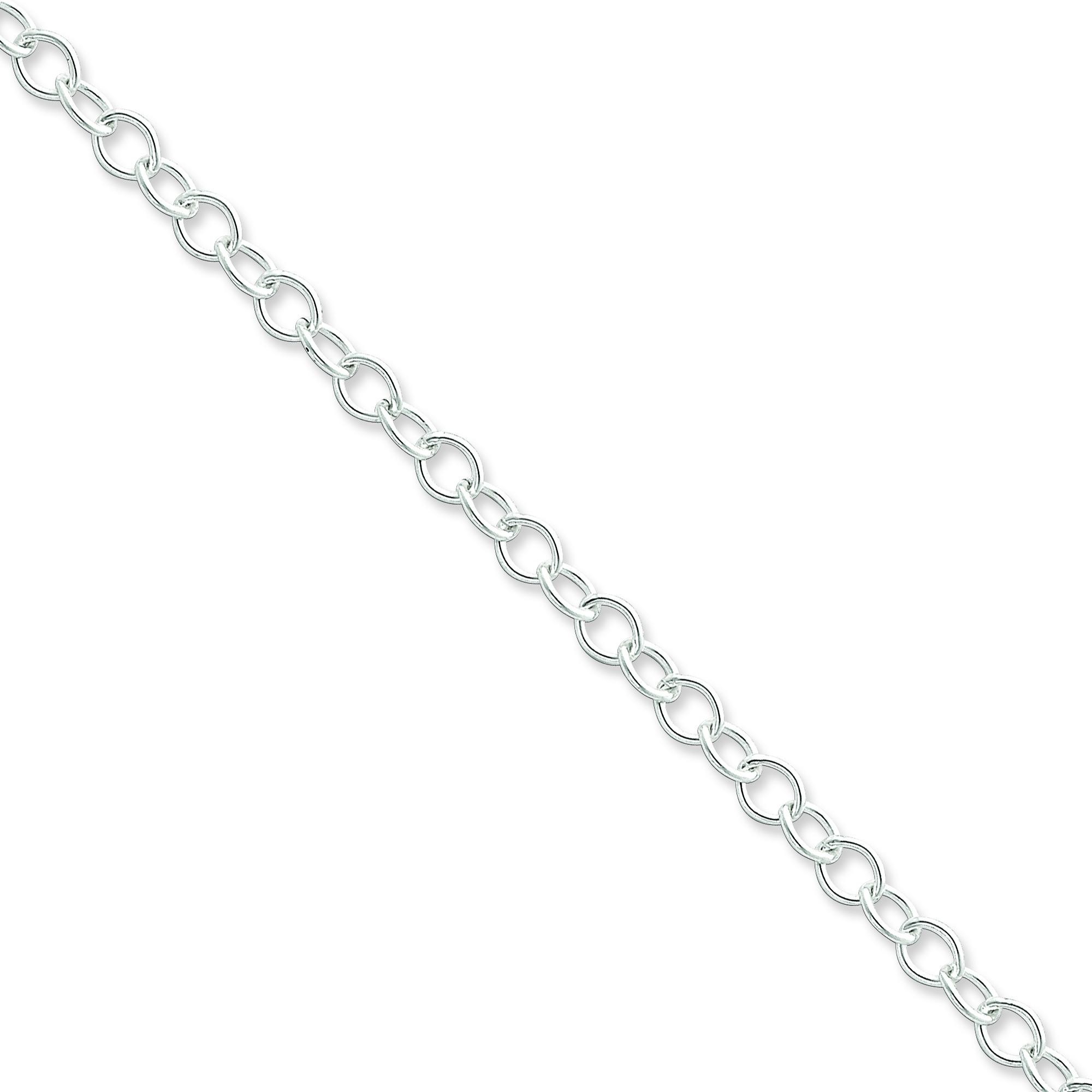 Sterling Silver 16 inch 5.30 mm Oval Cable Choker Necklace