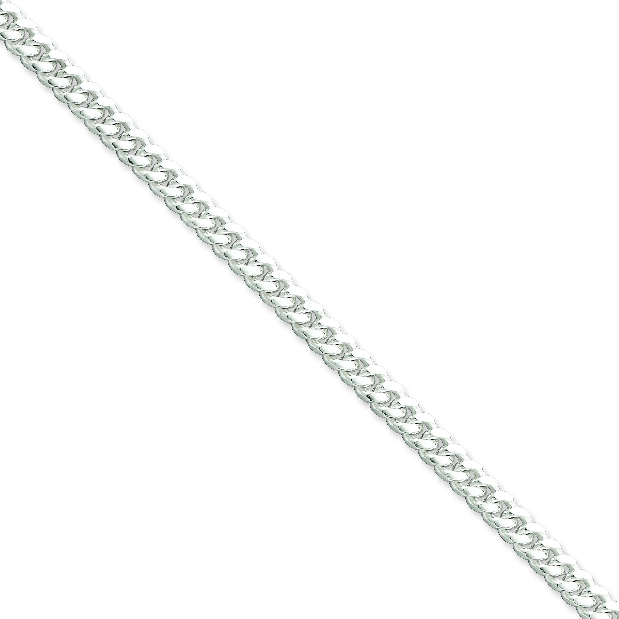 Sterling Silver 8 inch 5.00 mm Domed Curb Chain Bracelet