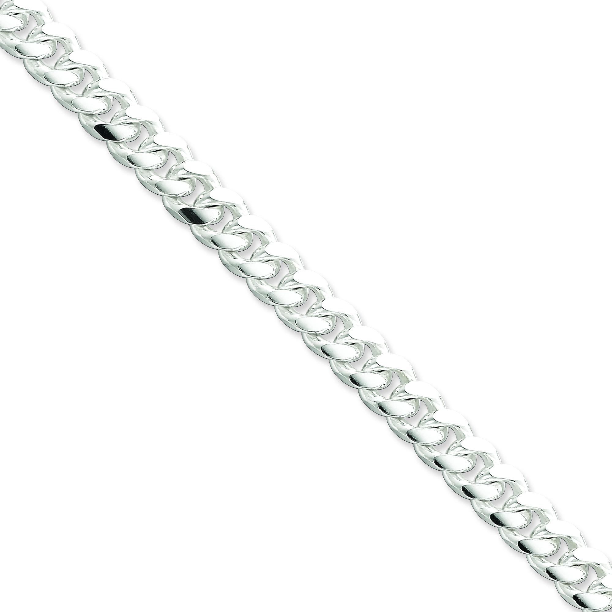 Sterling Silver 7 inch 8.50 mm Domed Curb Chain Bracelet