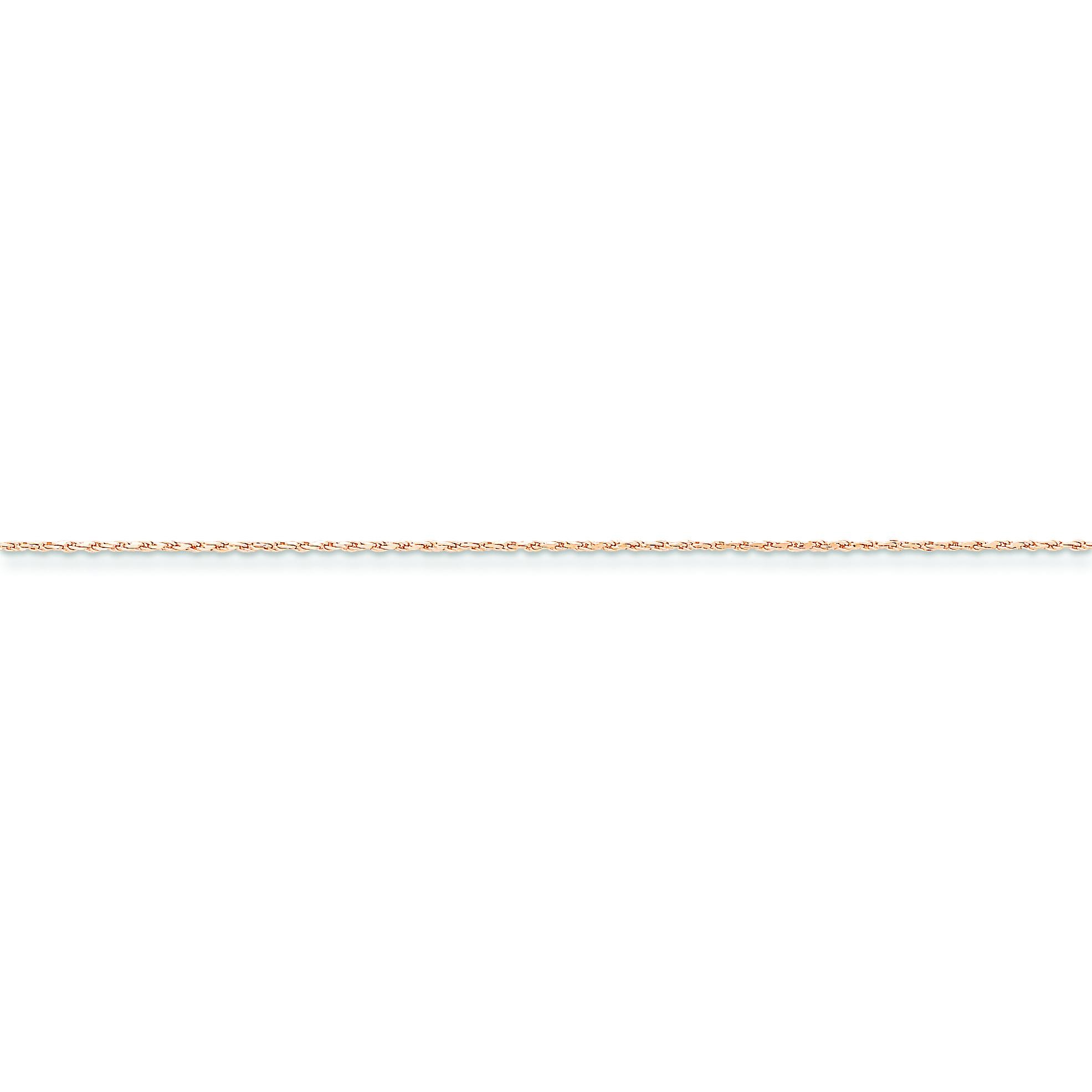 14k Rose Gold 16 inch 1.00 mm Diamond-cut Rope Choker Necklace