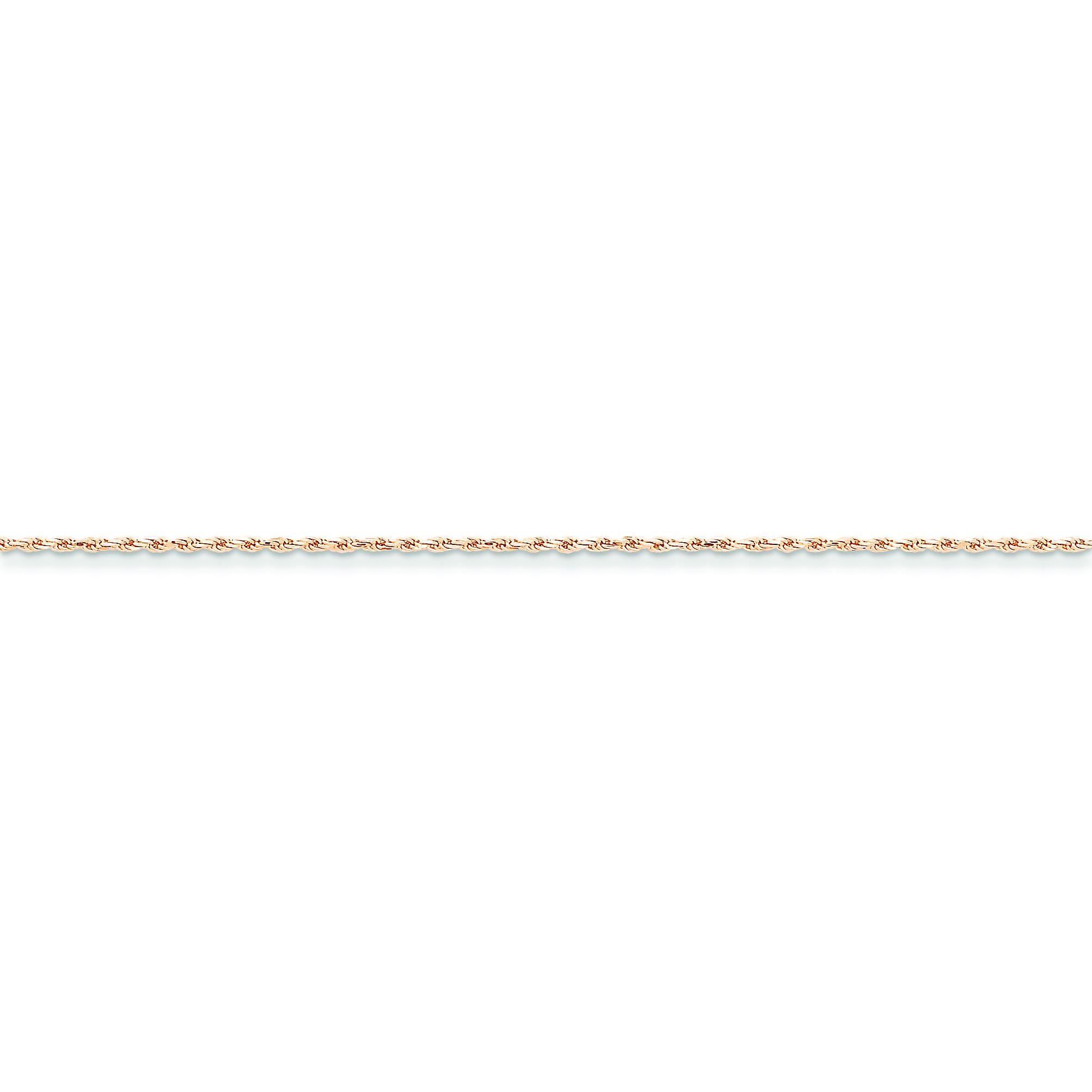 14k Rose Gold 7 inch 1.50 mm Diamond-cut Rope Chain Bracelet