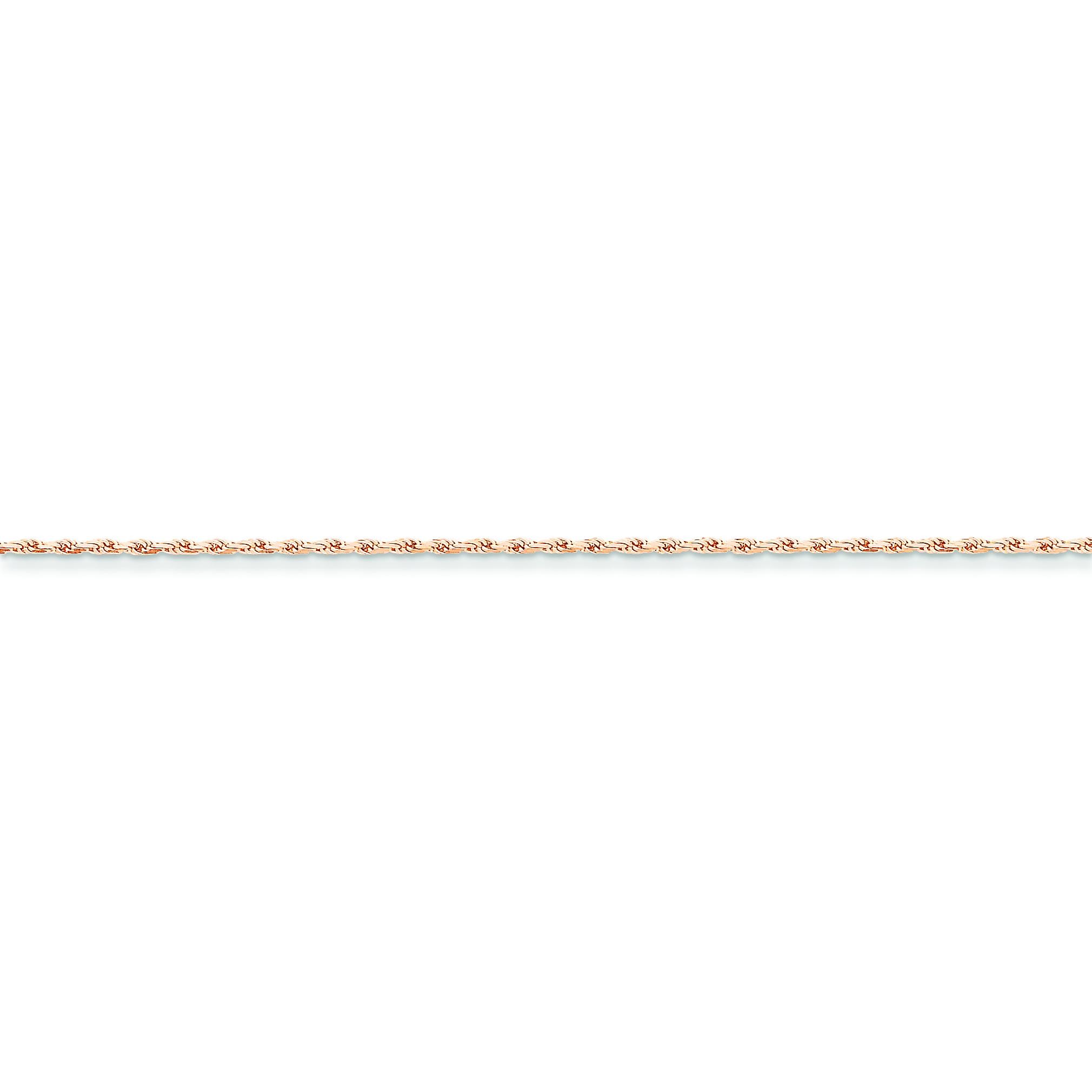 14k Rose Gold 7 inch 1.80 mm Diamond-cut Rope Chain Bracelet