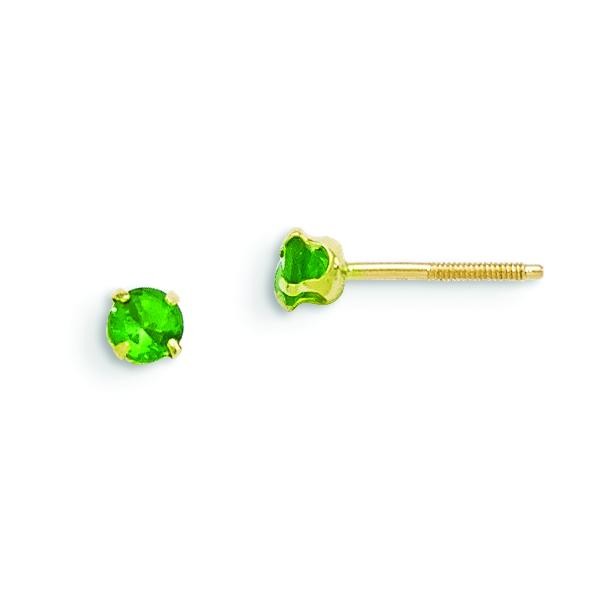 Emerald Birthstone Earrings in 14k Yellow Gold