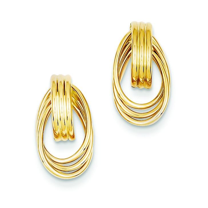 Fancy Post Earrings in 14k Yellow Gold