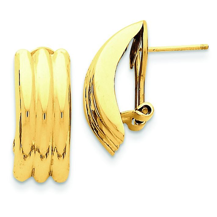 Omega Post Earrings in 14k Yellow Gold