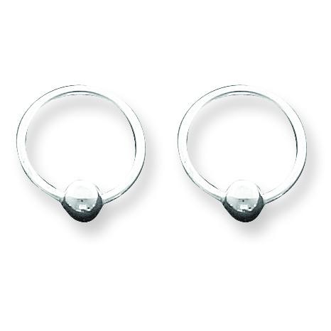 Ball Hoop Earrings in Sterling Silver