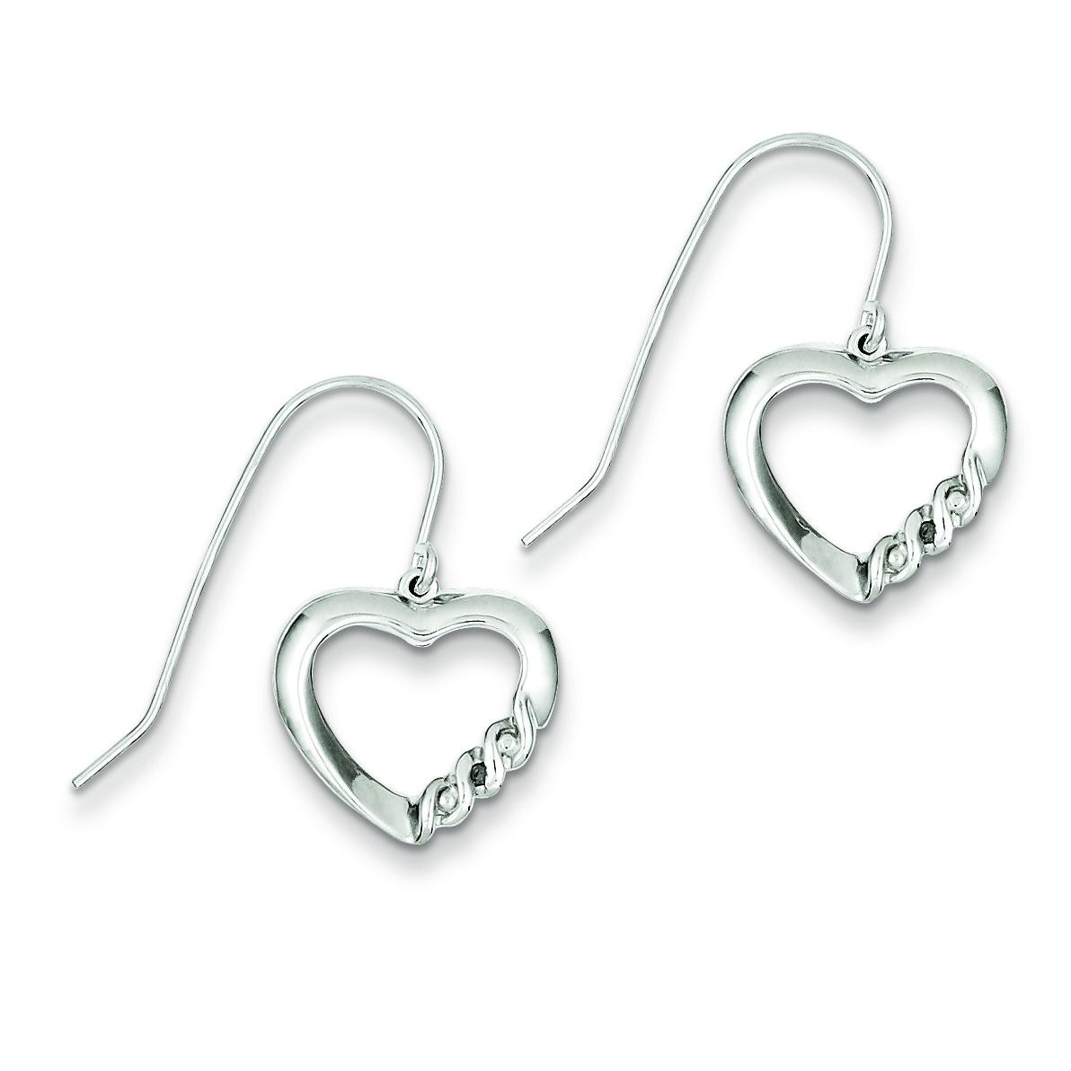 Heart Diamond Earrings in Sterling Silver (0.01 Ct. tw.) (0.01 Ct. tw.)