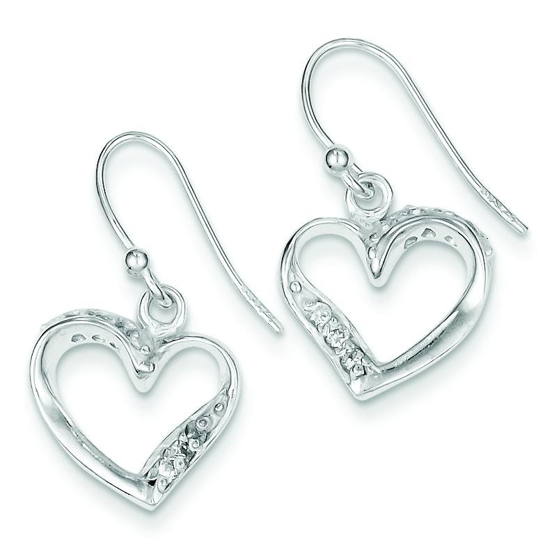 Fancy Heart Earrings in Sterling Silver