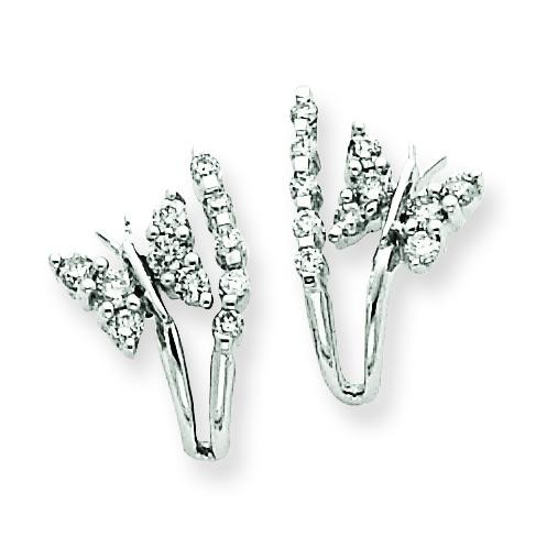Diamond Butterfly Earrings in 14k White Gold