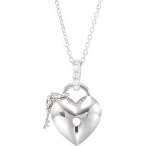 Diamond Heart Necklace in Sterling Silver (0.05 Ct. tw.) (0.05 Ct. tw.)