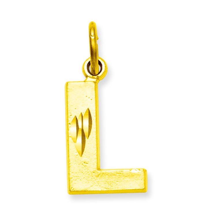 Initial L Charm in 10k Yellow Gold