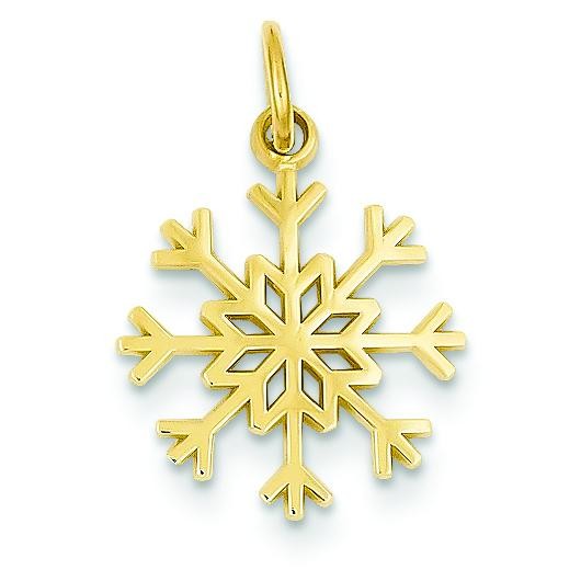 Snowflake Charm in 14k Yellow Gold