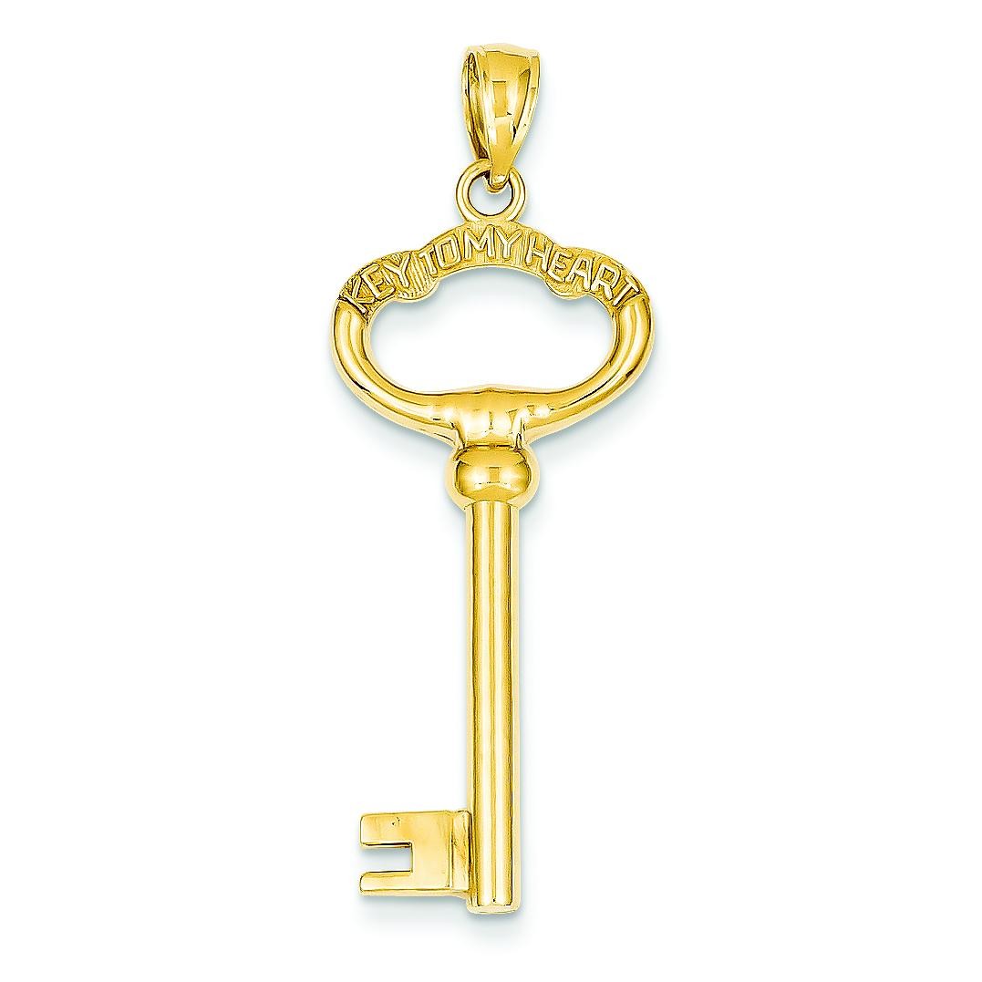 Key To My Heart Pendant in 14k Yellow Gold