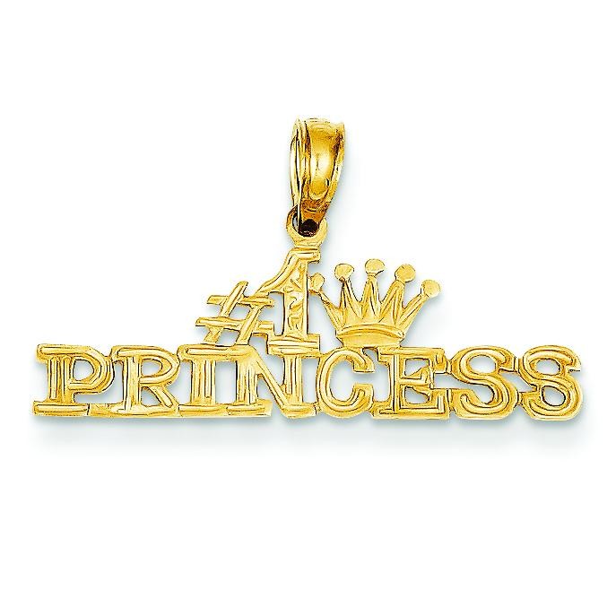 Princess Pendant in 14k Yellow Gold