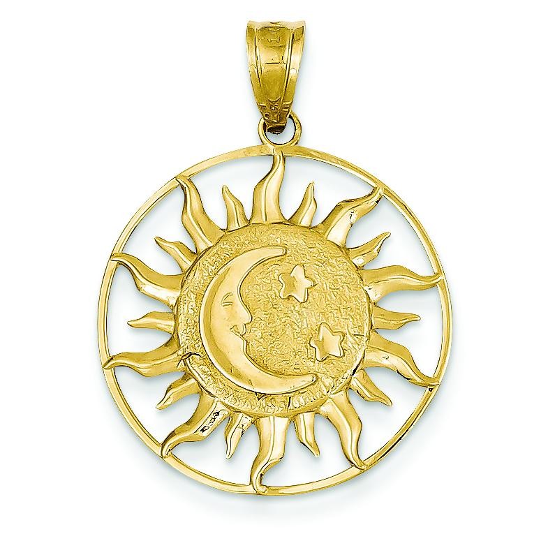 Sun Moon Star Charm in 14k Yellow Gold