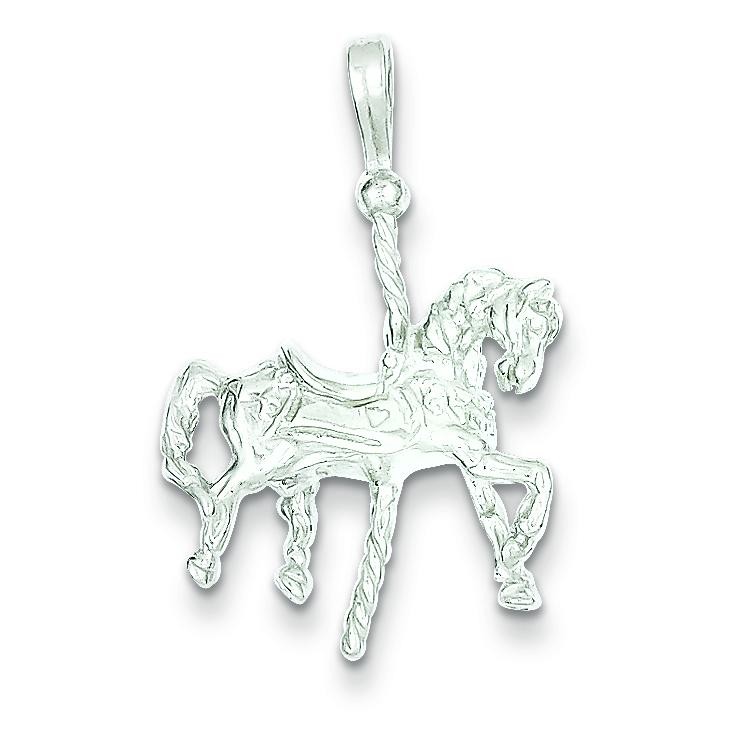 Carousel Horse Pendant in Sterling Silver