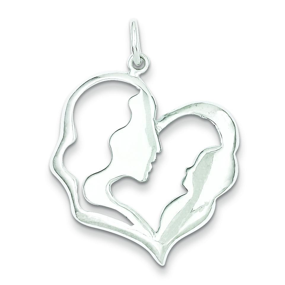 Mother Baby Pendant in Sterling Silver