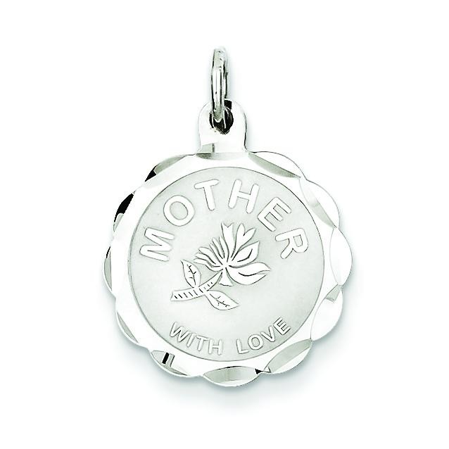 Mother Love Disc Charm in Sterling Silver