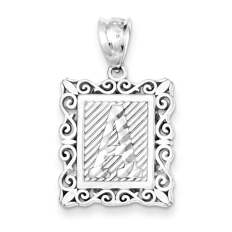 Initial A Charm in Sterling Silver