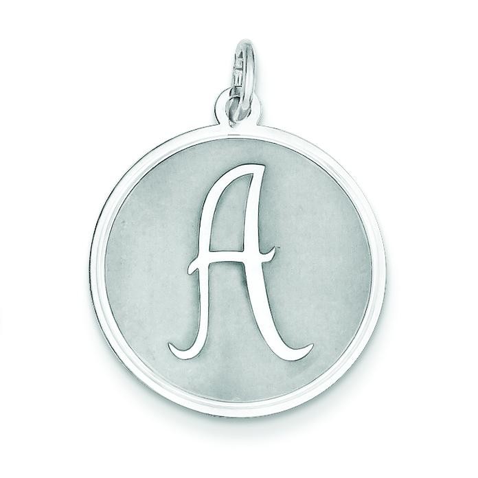 Brocaded Initial A Charm in Sterling Silver