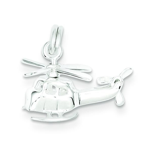Helicopter Charm in Sterling Silver