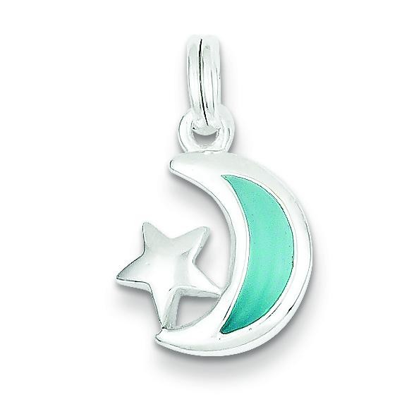 Blue Moon Star Charm in Sterling Silver