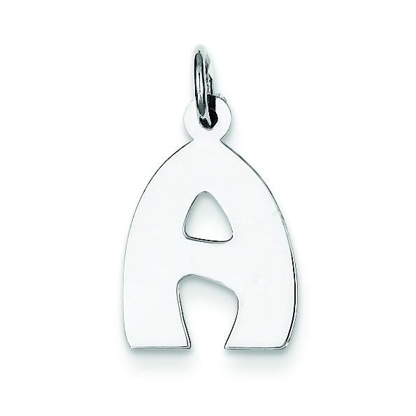 Bubble Block Initial A Charm in Sterling Silver