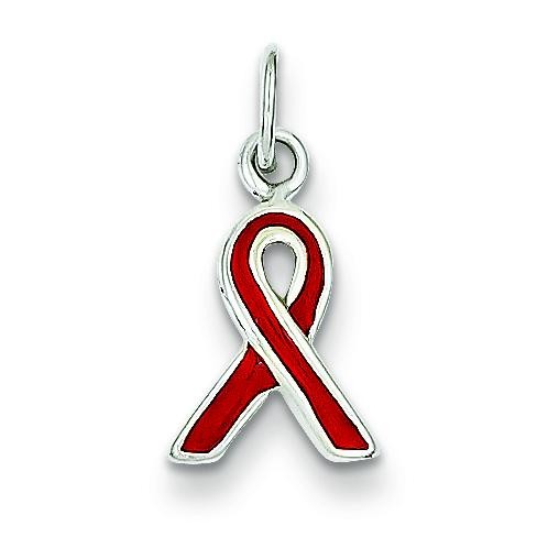 Red Awareness Charm in Sterling Silver