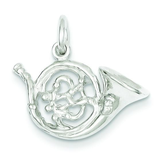 French Horn Charm in Sterling Silver