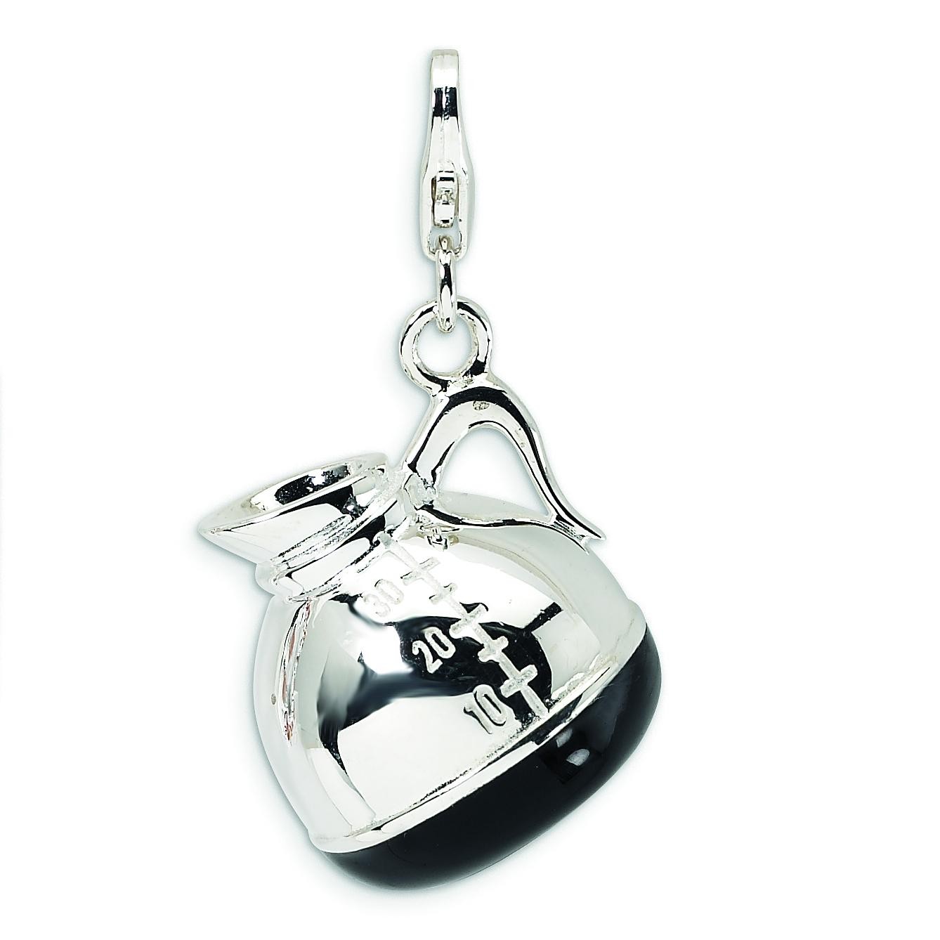 Coffee Pot Lobster Clasp Charm in Sterling Silver