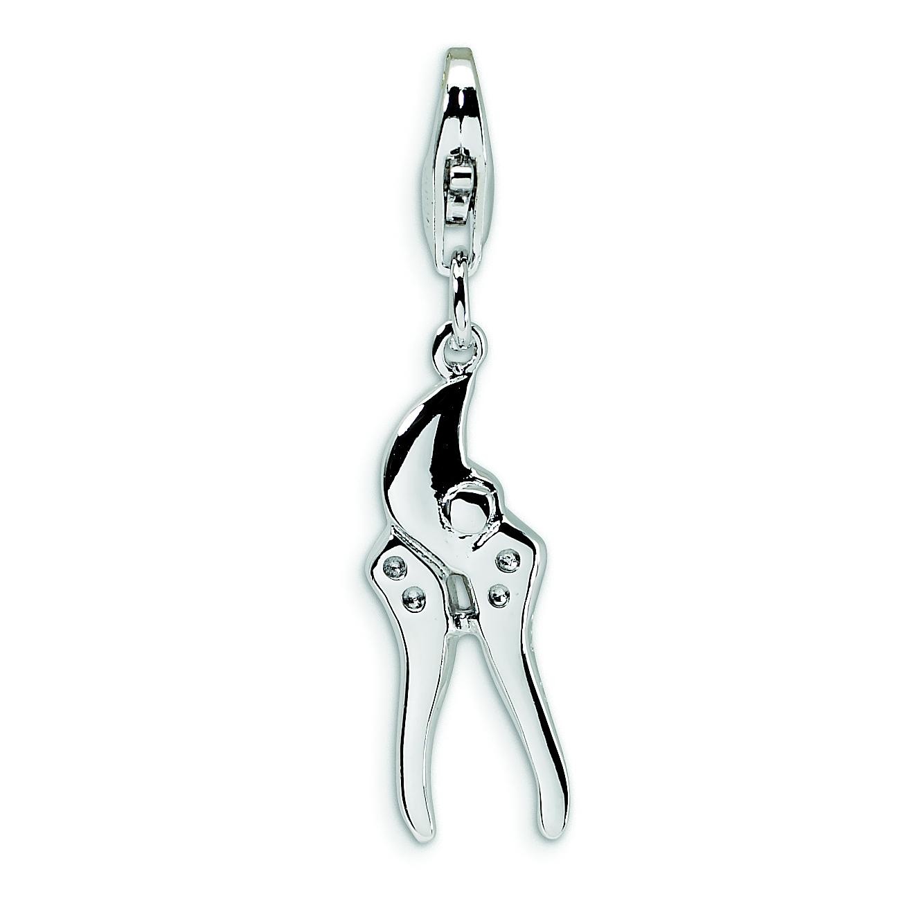 Polishing Pruning Shears Lobster Clasp Charm in Sterling Silver