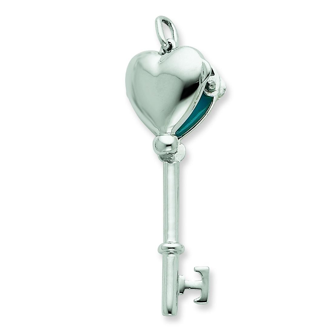Locket Key Pendant in Sterling Silver