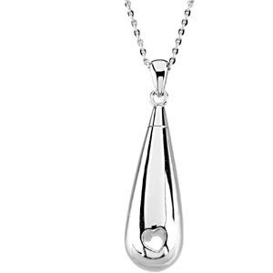 Tear Of Love Ash Holder Necklace in Sterling Silver