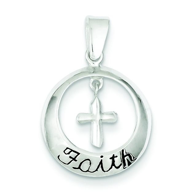 Faith Cross Pendant in Sterling Silver